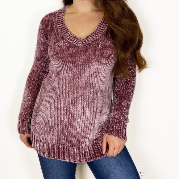 ORVIS Chenille Cozy Pullover V-neck Sweater Oversized Small Soft Fall Winter - Picture 1 of 8